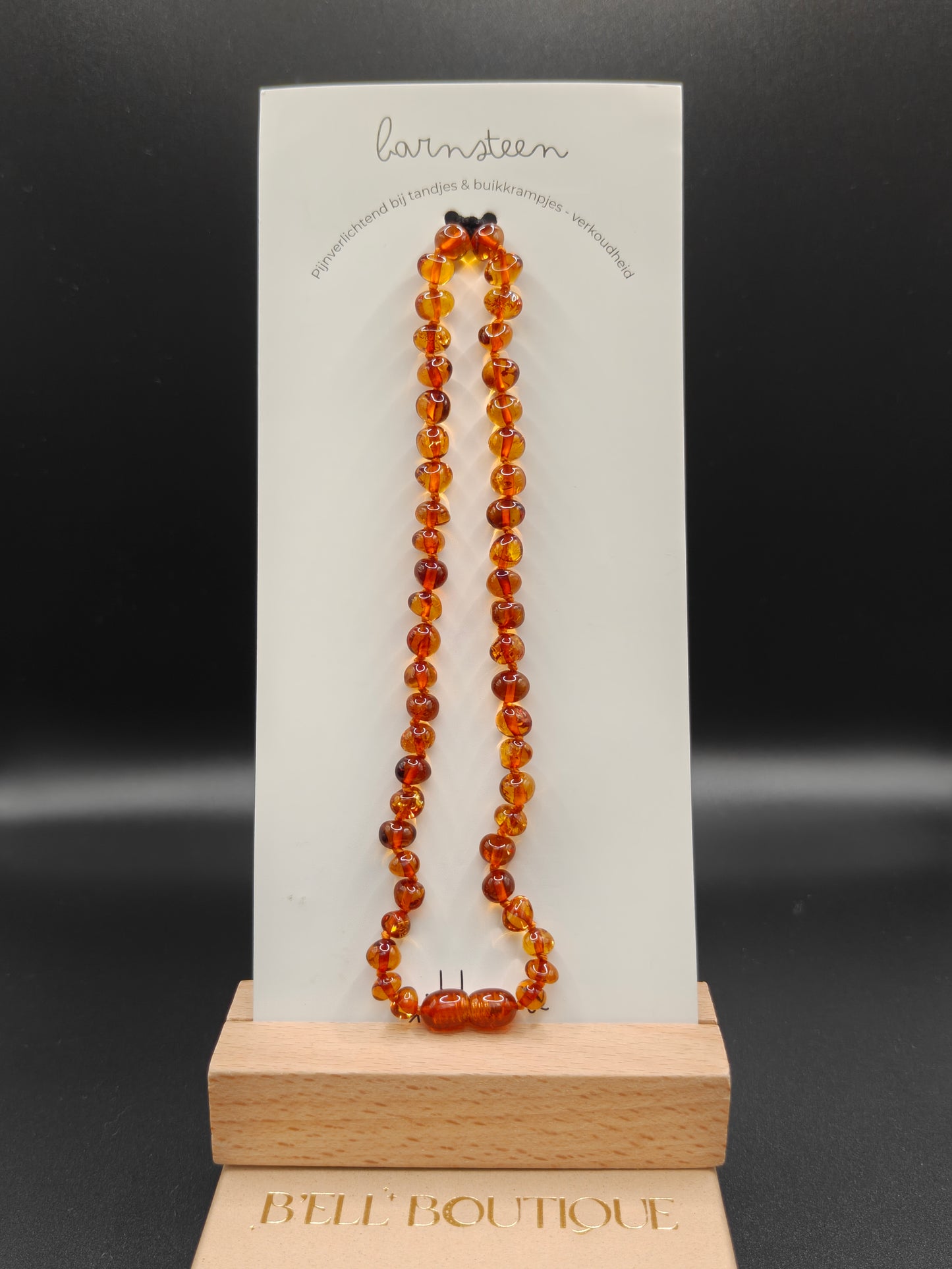 Jikkies Barnsteen Ketting Cognac