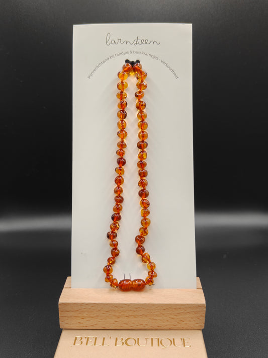 Jikkies Barnsteen Ketting Cognac